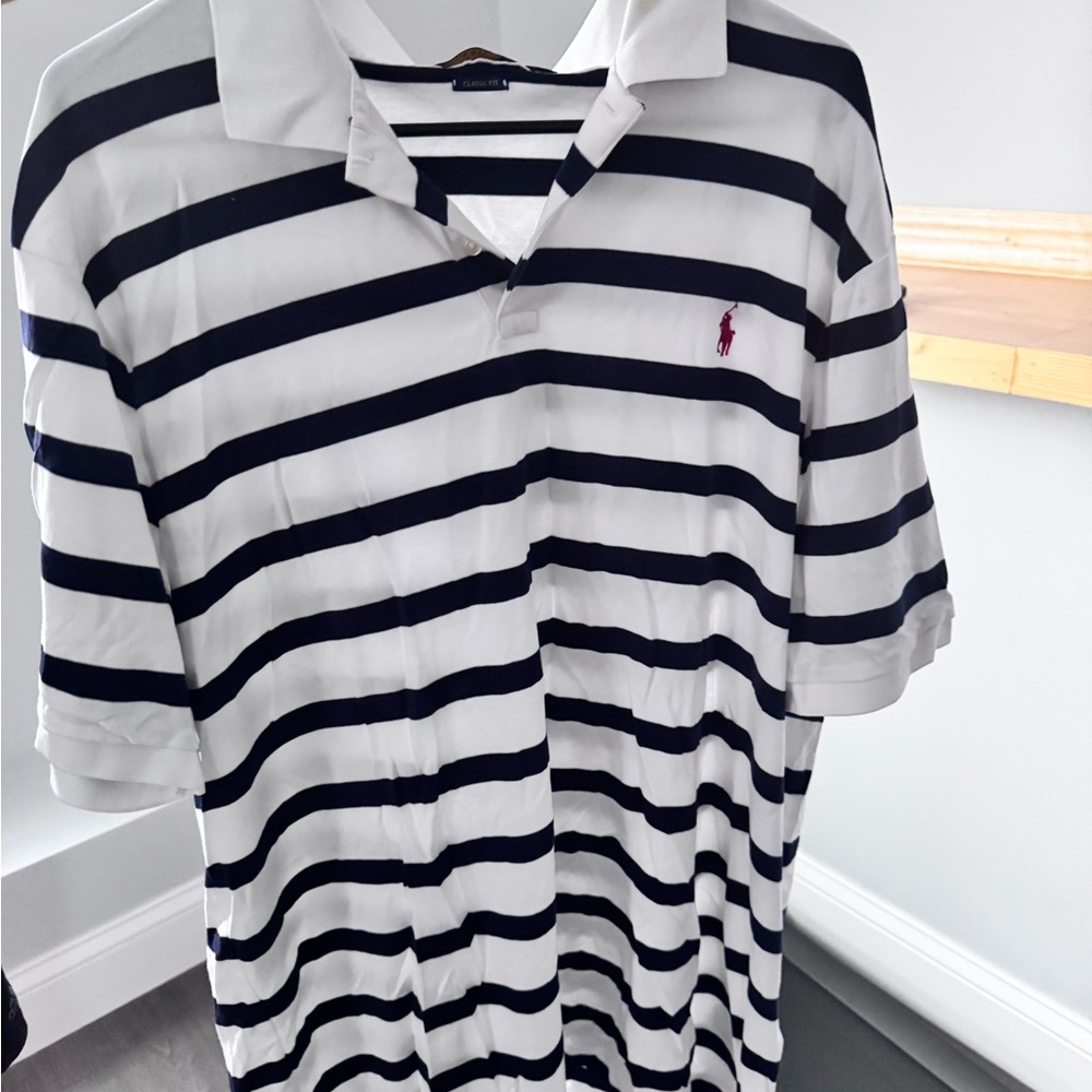 Ralph Lauren Black & White Striped Polo